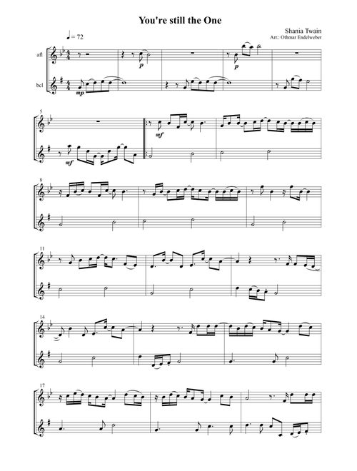 You're Still The One (Arr. Othmar Endelweber) - Shania Twain (Instrumental Duet)