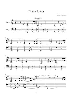 Play Official version of These days Sheet Music by Bon Jovi Play Official version of These days Sheet Music by Bon Jovi