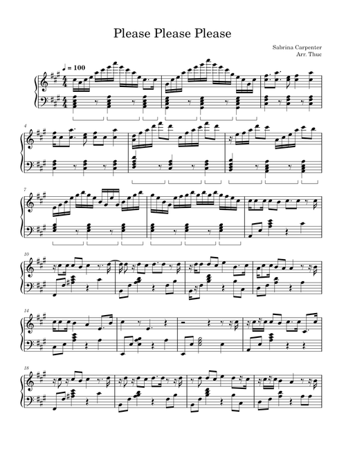 Please Please Please - Sabrina Carpenter (Piano Solo)