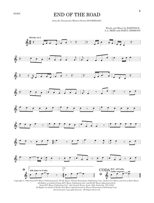 End Of The Road - Boyz II Men (French Horn Solo)