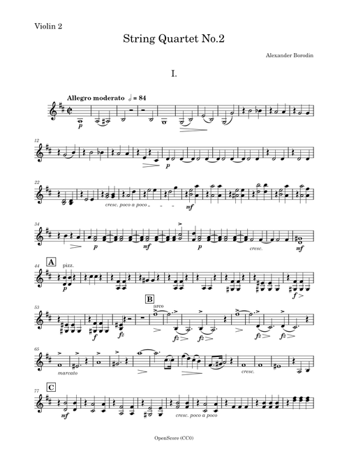 String Quartet No.2 – Aleksandr Borodin - Violin 2 PART