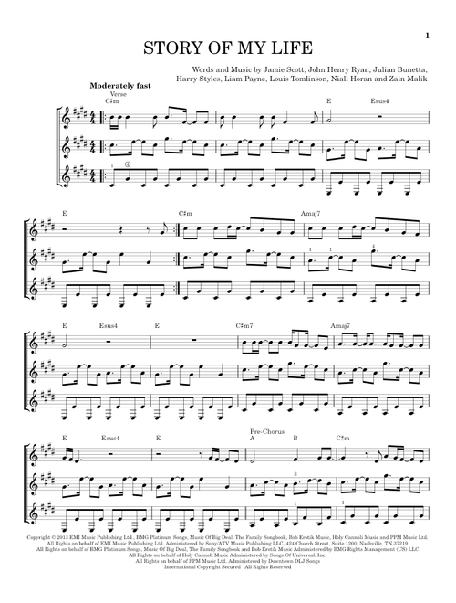 Story Of My Life - One Direction (Guitar Ensemble)
