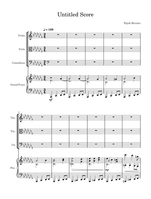 Untitled Score – elijahmrls122 sheet music arranged by HARI88