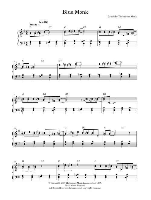 Blue Monk - Thelonious Monk (Piano Solo)
