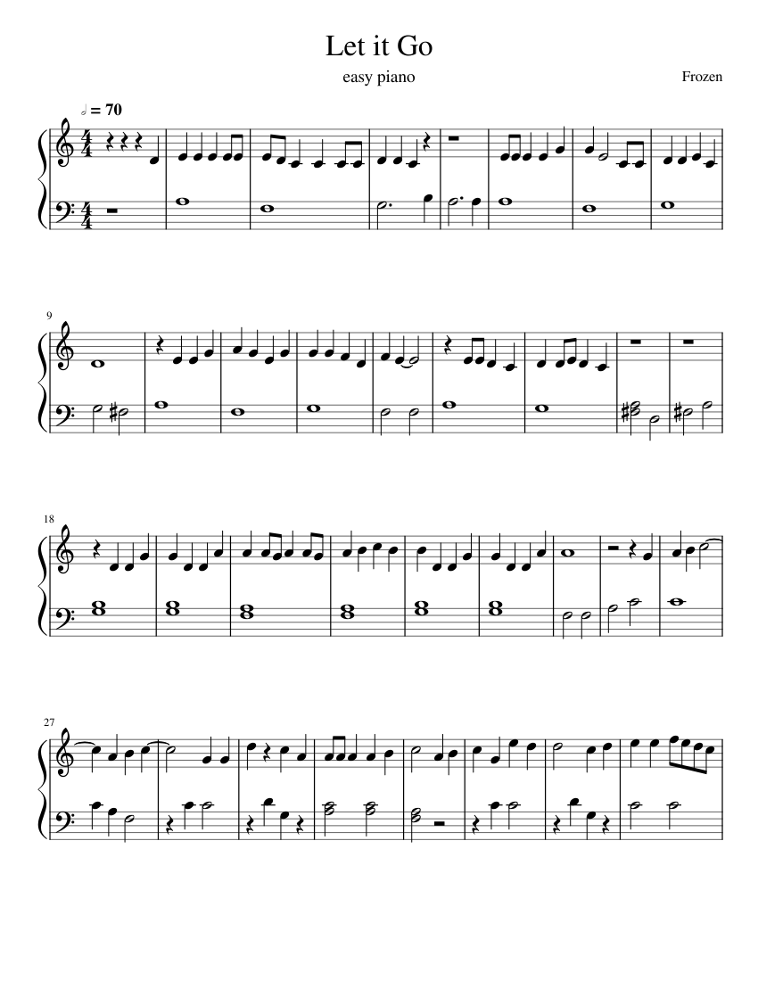 Let it Go Sheet music for Piano (Solo) Easy