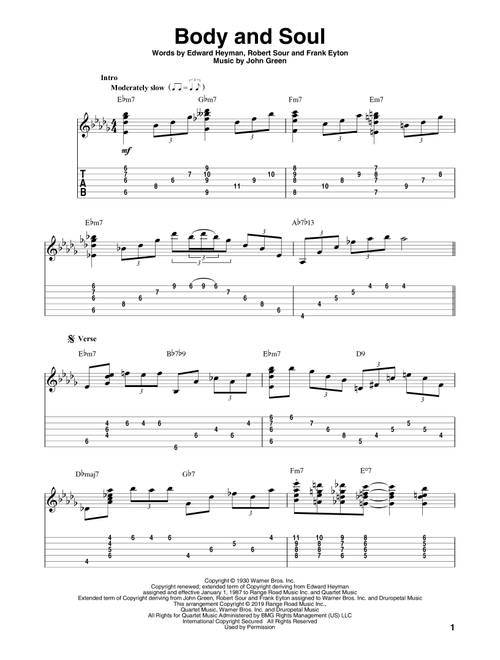 Body And Soul (arr. Bill LaFleur) - Tony Bennett & Amy Winehouse (Solo Guitar)