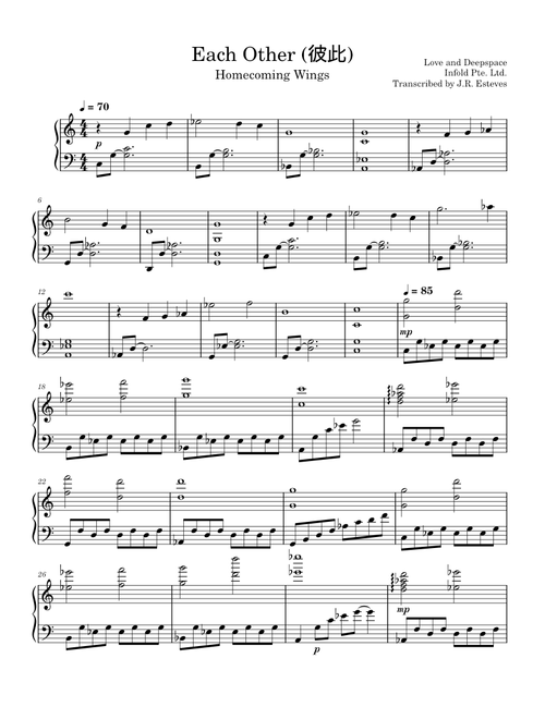 Love and Deepspace sheet music by J.R. Esteves | Play, print, and