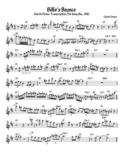 Billie's Bounce Charlie Parker