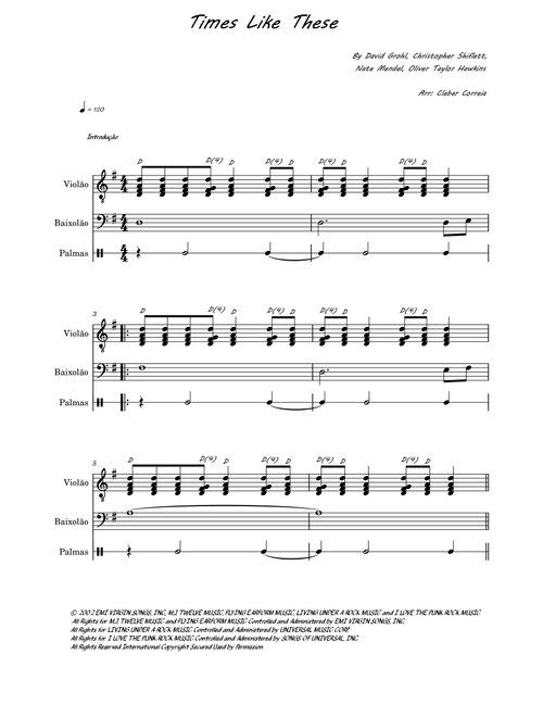 Times Like These (Arr. Cleber Correia) - Foo Fighters (Small Ensemble)
