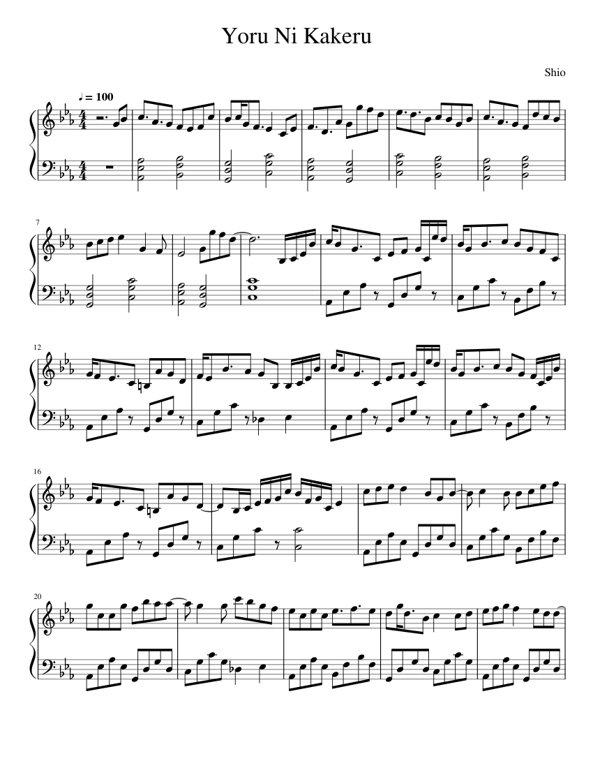 Yoasobi Yoru Ni Kakeru (Racing into the Night)【Piano Arrangment】 piano tutorial