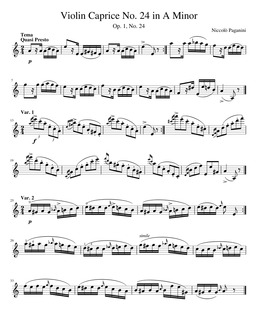 Violin Sheet Music for Violin (Solo) | MuseScore.com