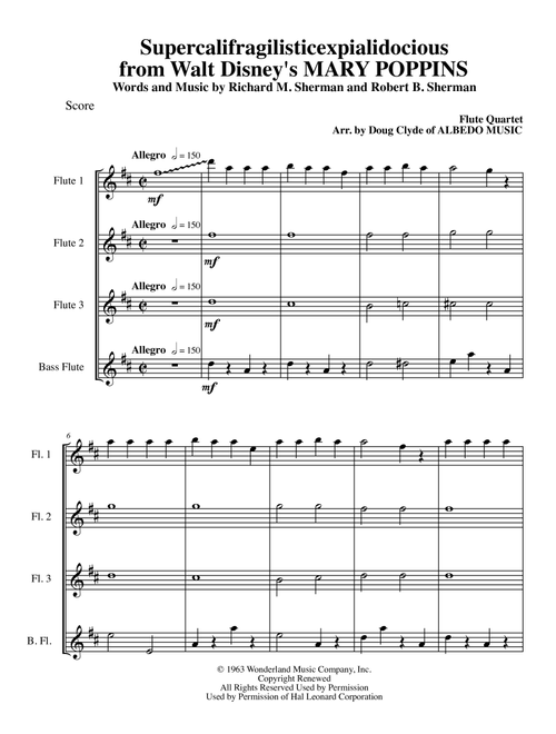 Supercalifragilisticexpialidocious from Walt Disney's MARY POPPINS (Arr. Doug Clyde) - Richard M. Sherman, Robert B. Sherman (Woodwind Ensemble)