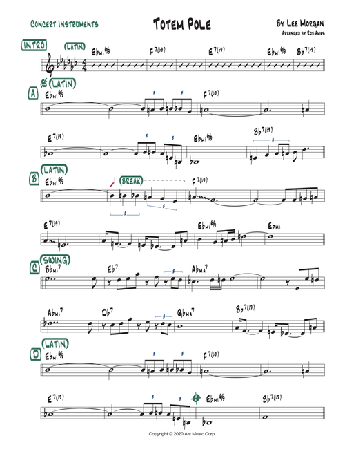 Totem Pole (Arr. Rob Ames) - Lee Morgan (Lead Sheet - Fake Book)