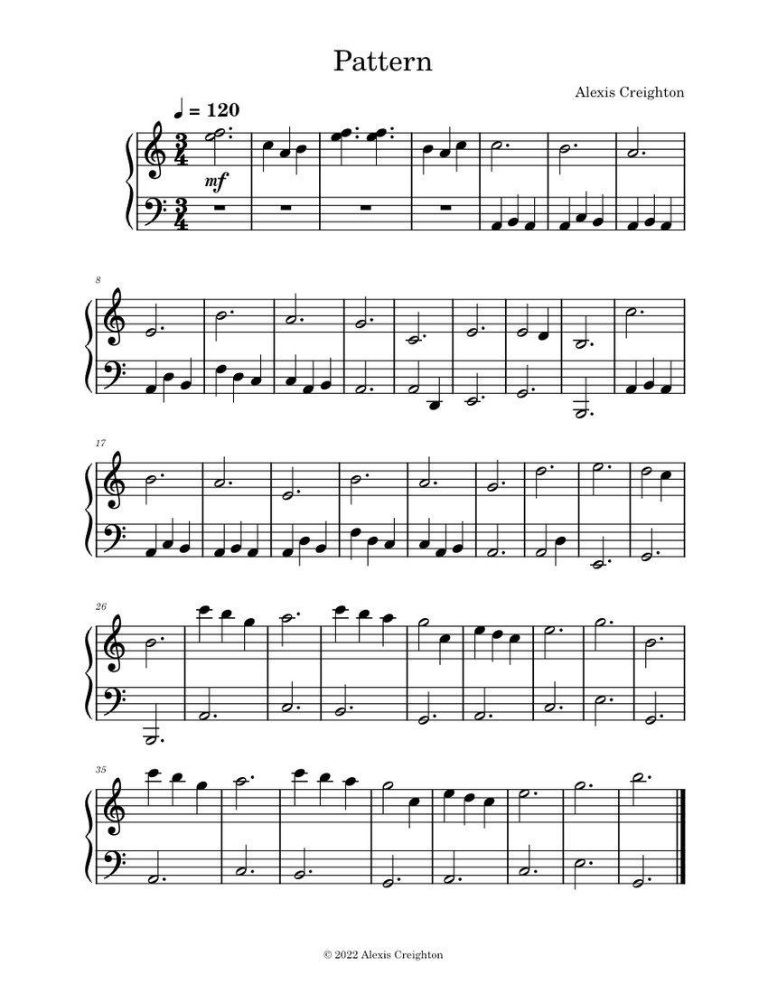Pattern Sheet music for Piano (Solo) | Musescore.com
