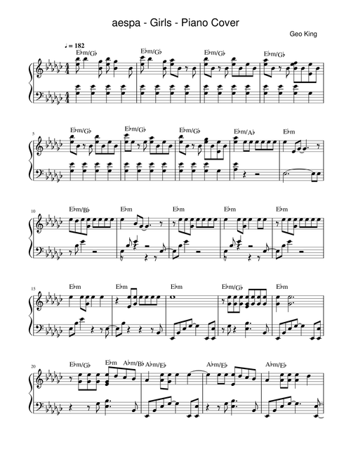 Girls (Arr. Gregory King) - Aespa (Easy Piano)