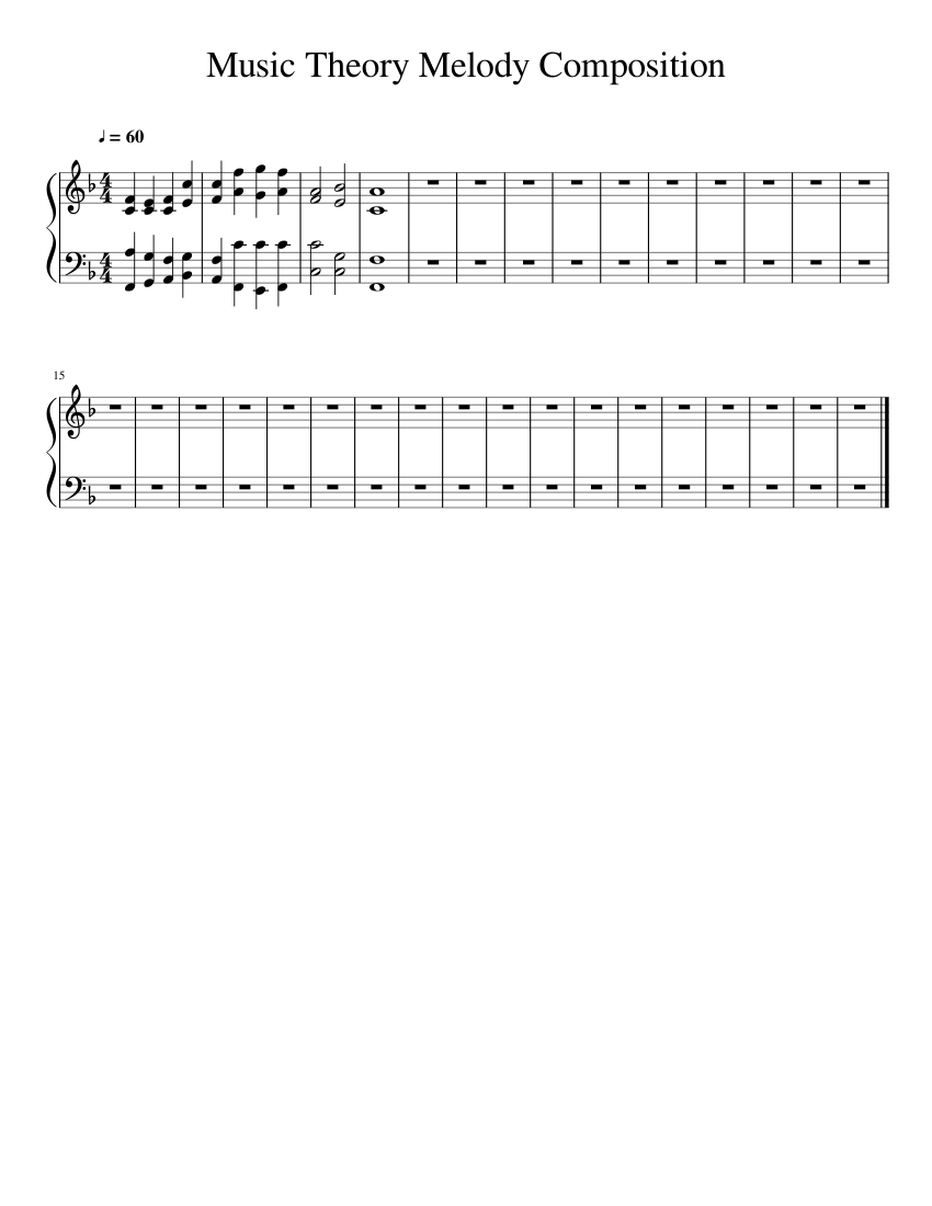 Music Theory Melody Composition Sheet music for Piano (Solo) Easy ...