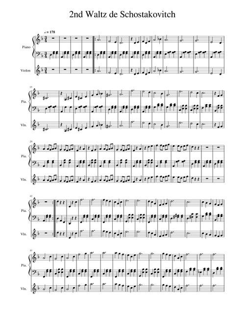 2nd Waltz de Chostakovitch - Dimitri Chostakovitch (Violin and Piano)