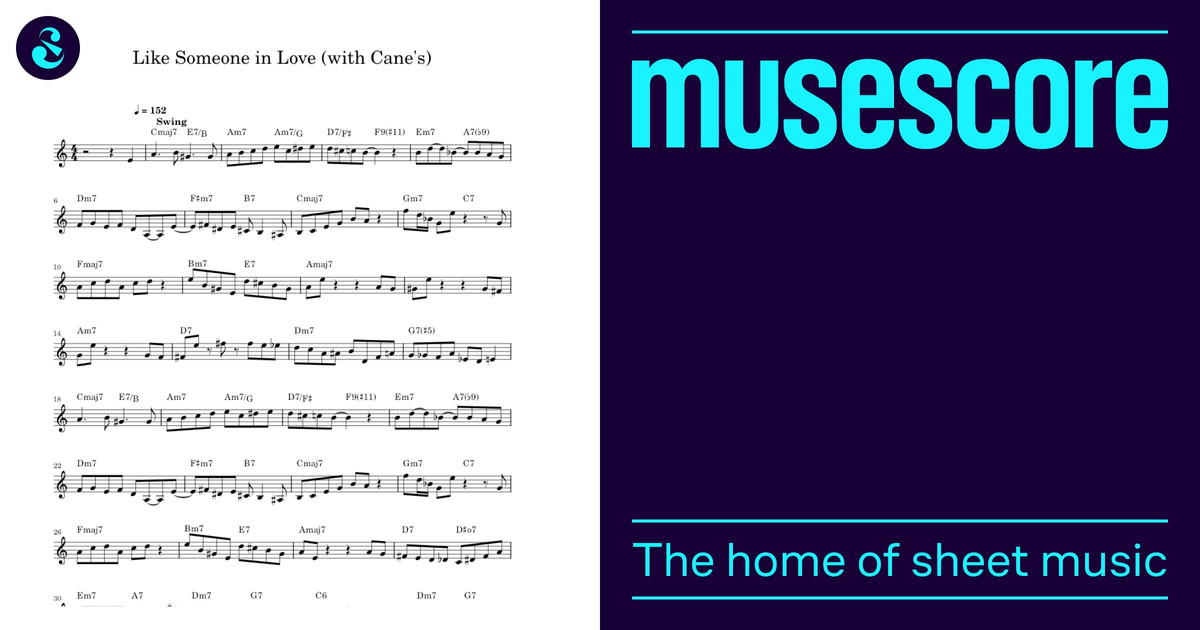 Like Someone in Love Sheet Music with Chords for Piano (Solo) easy