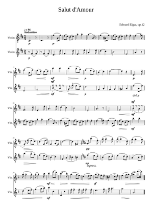 Play Official version of Salut d'amour, Op.12 Sheet Music by