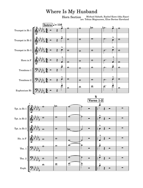 Where Is My Husband! (Arr. Tobias Magnussen) - RAYE (Brass Ensemble)