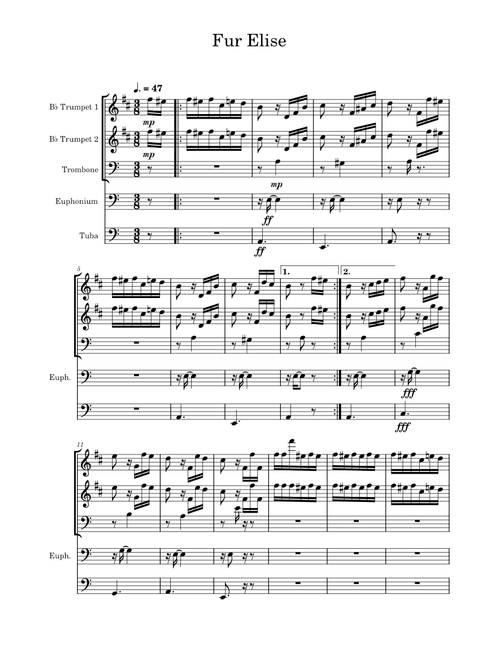 Für Elise, WoO 59 – Ludwig van Beethoven Für Elise - Brass Quintet