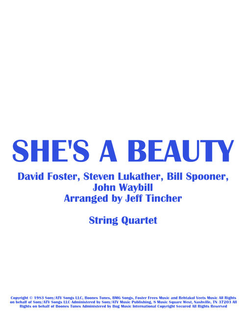 She's A Beauty (Arr. Jeff Tincher) - The Tubes (String Quartet)