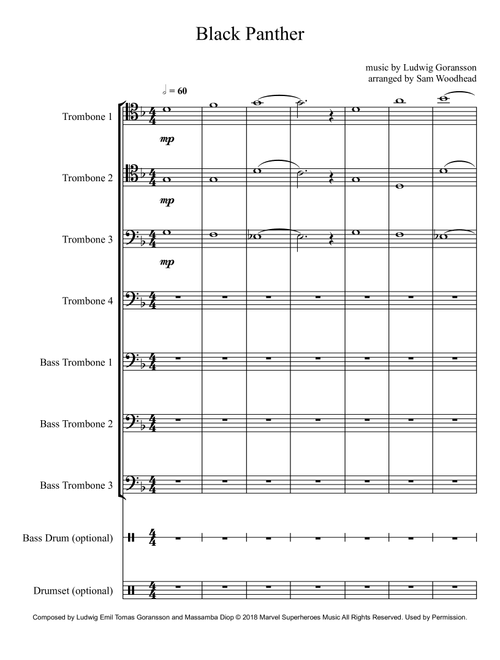 Black Panther (Arr. Sam Woodhead) - Massamba Diop, Ludwig Emil Tomas Goransson (Brass Ensemble)