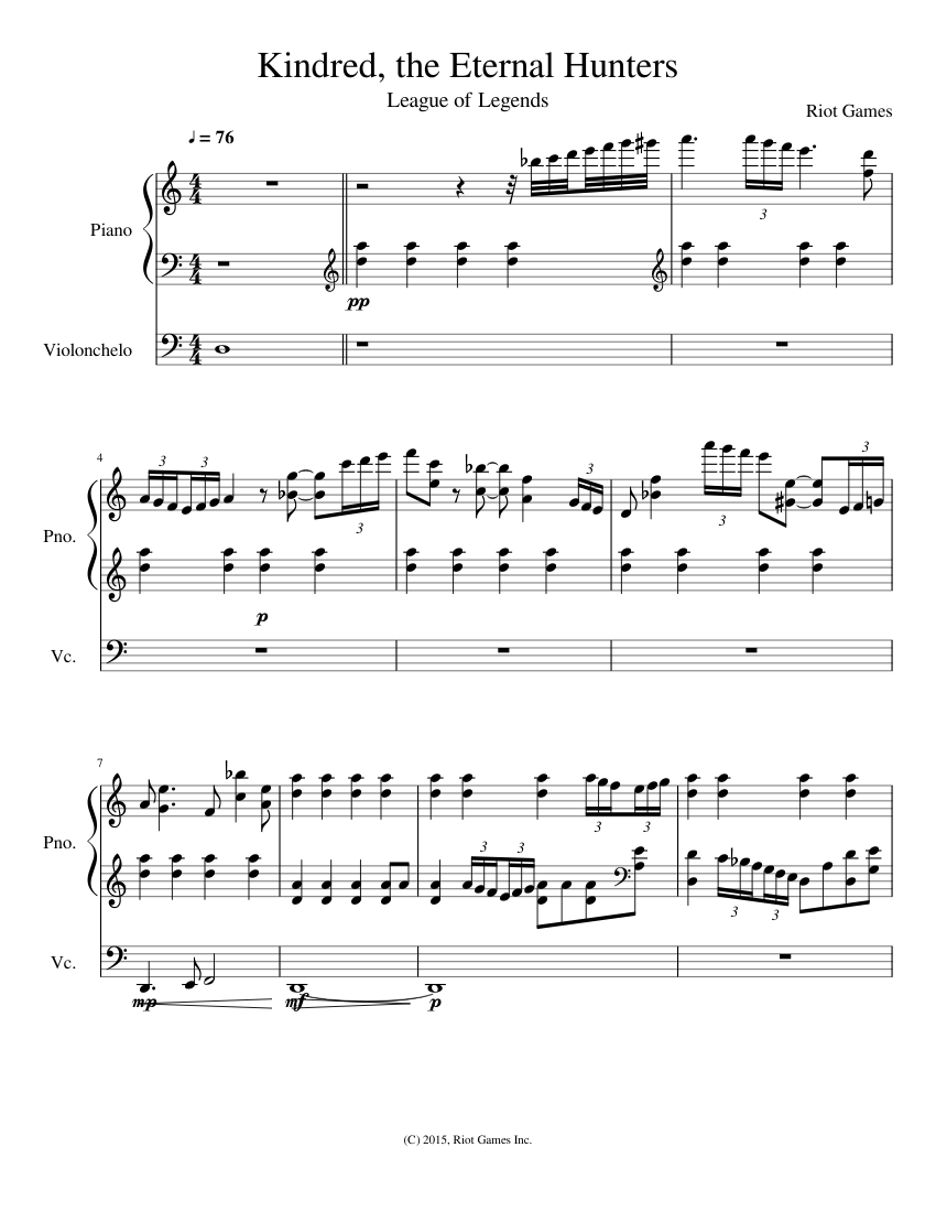the Eternal Hunters Sheet for Cello (Solo) | Musescore.com