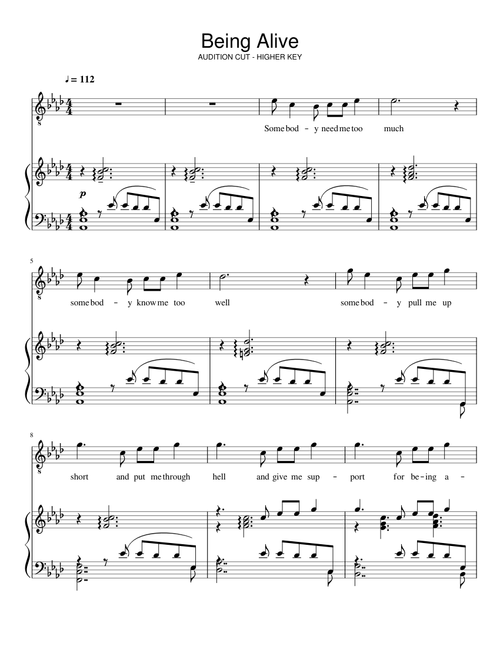 Being Alive (higher key)