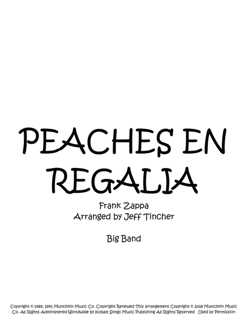 Peaches En Regalia (Arr. Jeff Tincher) - Frank Zappa (Jazz Ensemble)