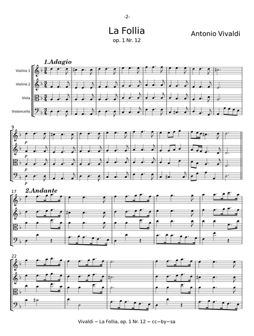 La Follia from Sonata Op.1 No 12/RV 63 - Antonio Vivaldi