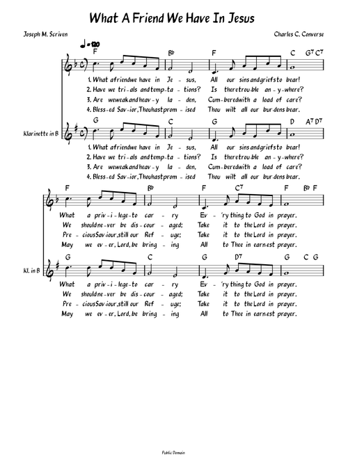 What A Friend We Have In Jesus (Lead sheet with lyrics )