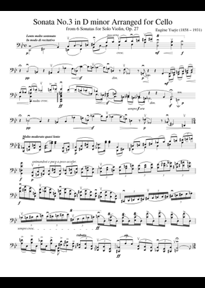 Solo Violin Sonata in A Minor - E. Ysaÿe, Op. 27, No. 2 Sheet