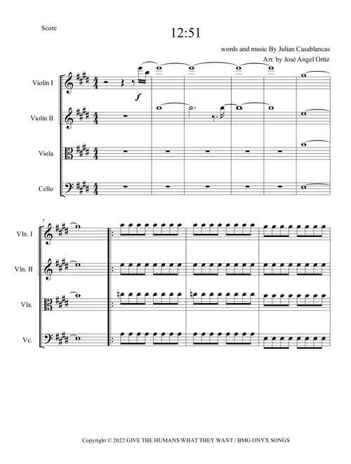 12:51 (Arr. José angel Ortiz ramirez) - Julian Casablancas (String Quartet)