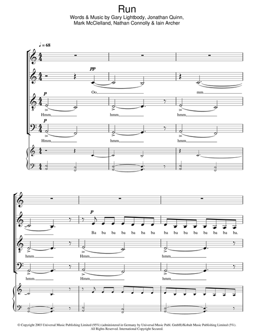 Run - Snow Patrol, Leona Lewis (Choral, SATB)
