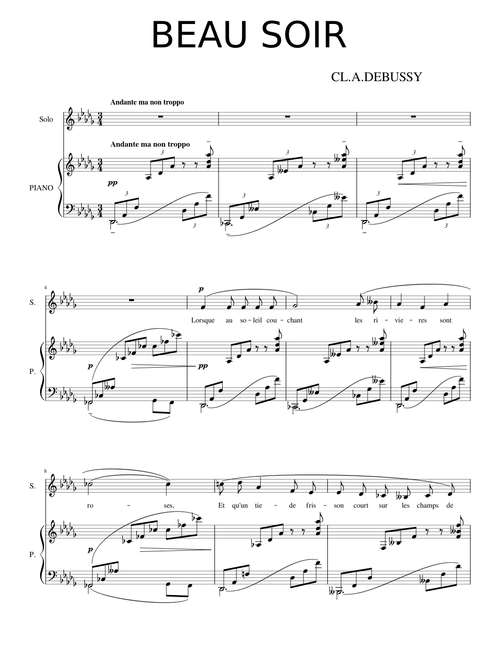 Beau soir – Claude Debussy