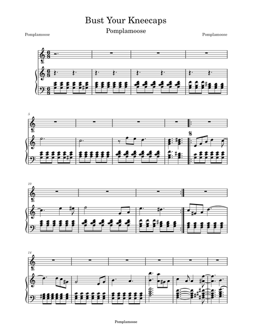 Bust your kneecaps – Pomplamoose Bust Your Kneecaps Sheet Music