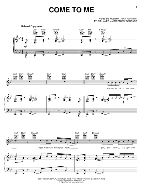 Come To Me - Jesse McCartney (Piano-Vocal-Guitar)