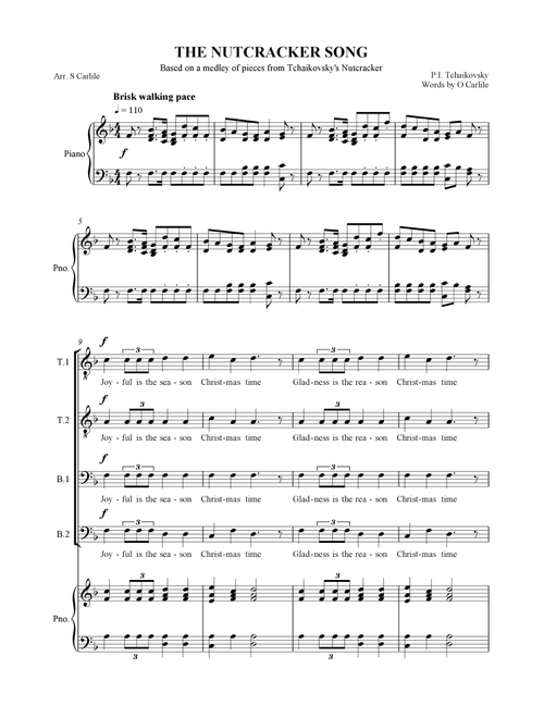 The Nutcracker Song (Arr. SCMusic) - Tchaikovsky (Choral, TTBB)