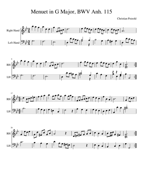 Menuet in G minor, BWV Anh. 115