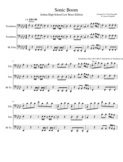 Sonic Boom JHS Low Brass Arrangement