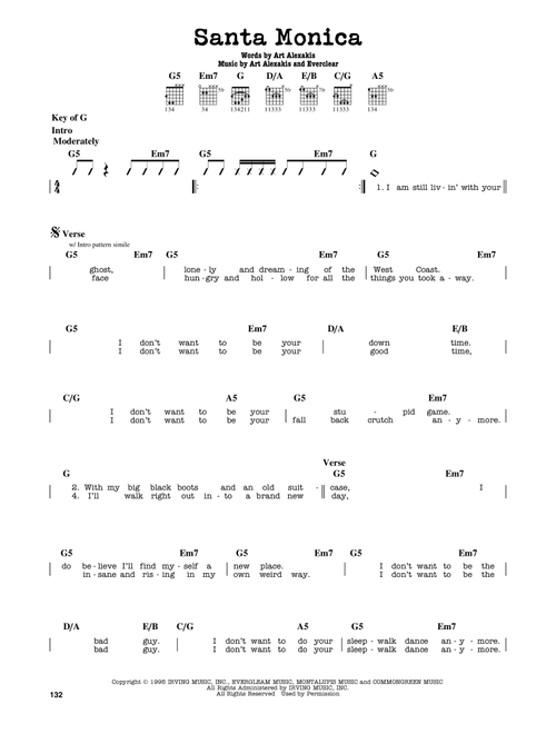 Santa Monica - Everclear (Guitar Lead Sheet)