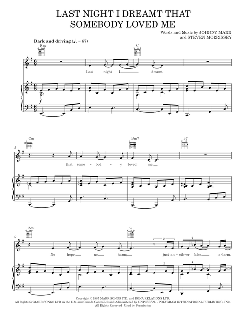 Last night i dreamt that somebody loved me - The Smiths (Piano-Vocal-Guitar)