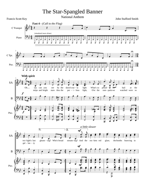 The Star-Spangled Banner (Piano with mixed voices)