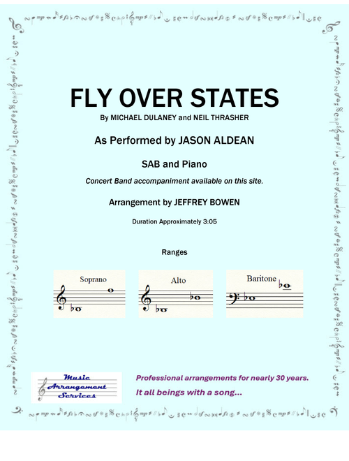 Fly Over States (Arr. Jeffrey Bowen) - Jason Aldean (Choral, SAB)