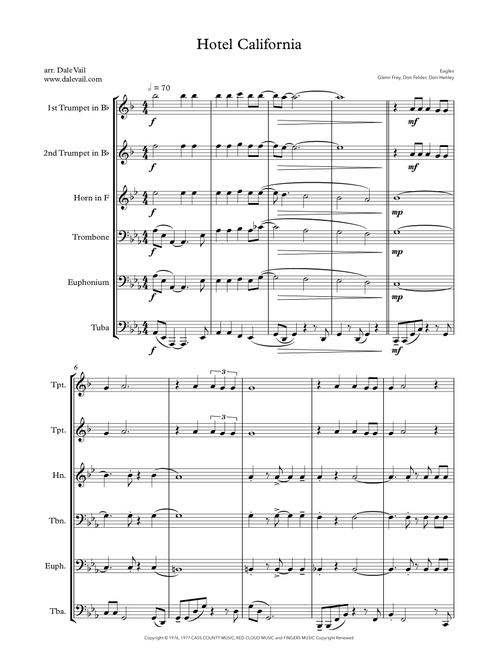 Hotel California (Arr. Dale Vail) - Eagles (Brass Ensemble)