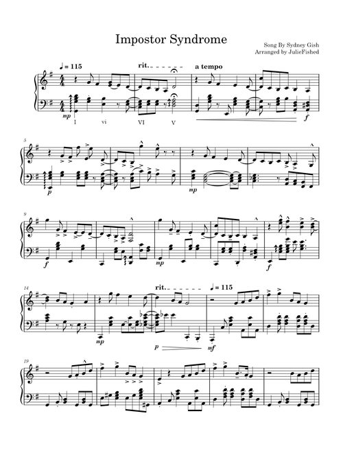 Impostor syndrome – Sidney Gish (Piano Cover)
