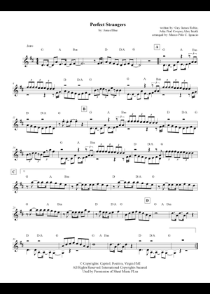 Perfect Strangers Deep Purple Keyboard Sheet Music for Organ