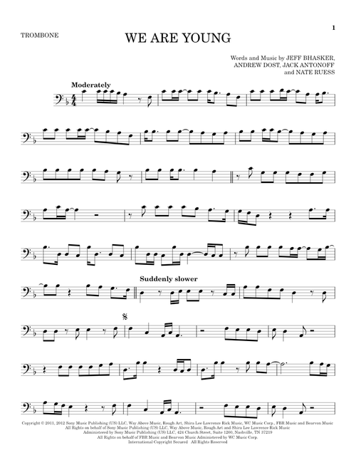 We Are Young - fun featuring Janelle Monae (Trombone Solo)