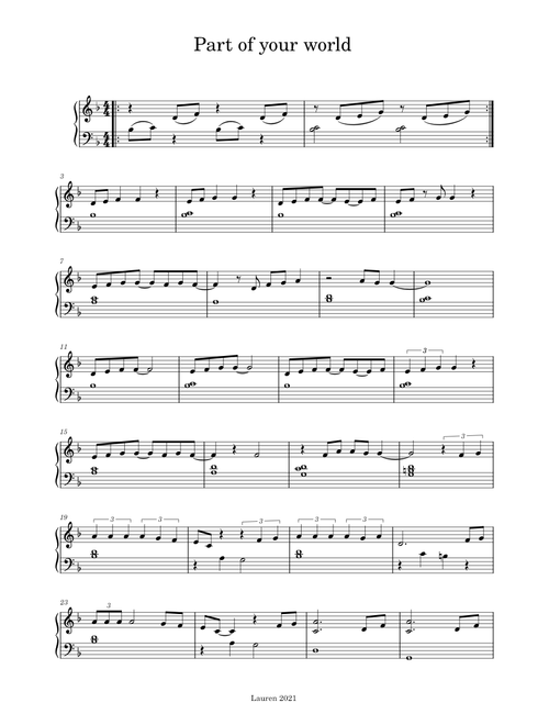 Part Of Your World (from The Little Mermaid) – Alan Menken Part Of Your World
